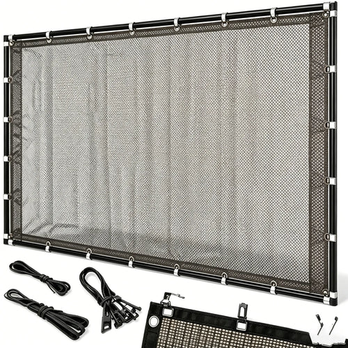 Premium 93% Blackout Shade Cloth - 10x13 Ft UV-Resistant Outdoor Netting with Reinforced Rivets for Camping, Garden, Patio, and Greenhouse Use