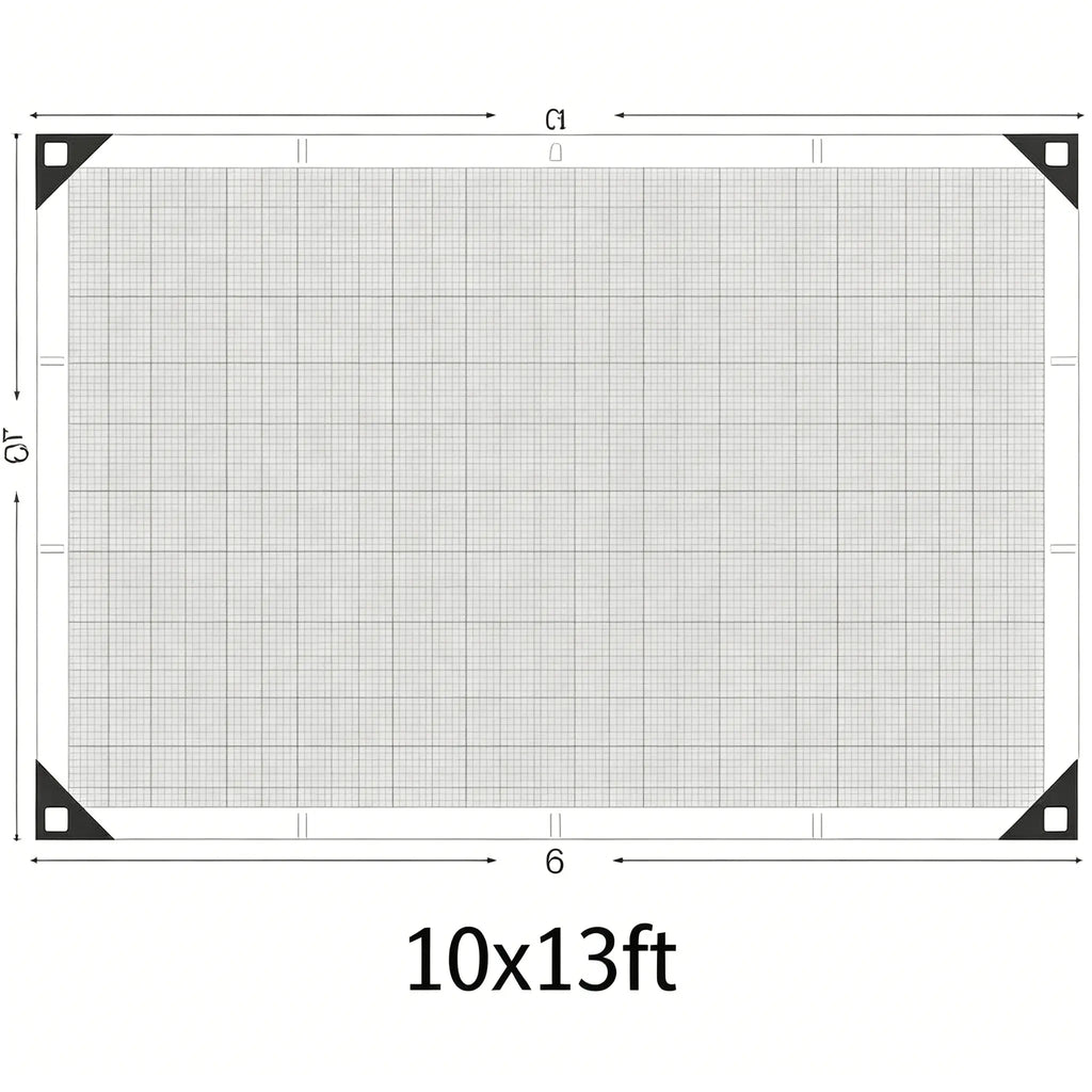 Premium 93% Blackout Shade Cloth - 10x13 Ft UV-Resistant Outdoor Netting with Reinforced Rivets for Camping, Garden, Patio, and Greenhouse Use