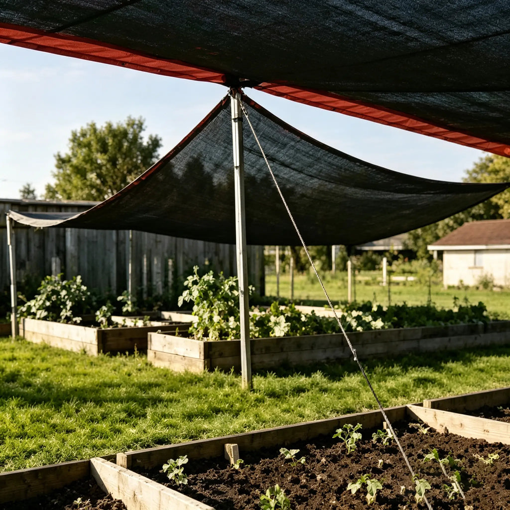 Premium 93% Blackout Shade Cloth - 10x13 Ft UV-Resistant Outdoor Netting with Reinforced Rivets for Camping, Garden, Patio, and Greenhouse Use